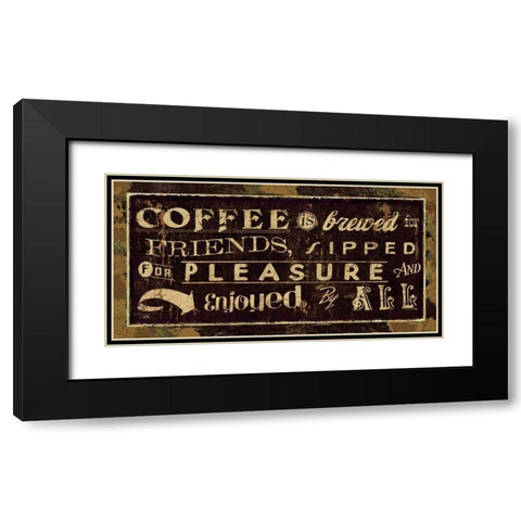 Coffee Quotes IV Black Modern Wood Framed Art Print with Double Matting by Pela Studio