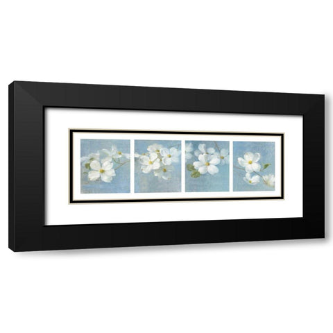 Blossom Panel Black Modern Wood Framed Art Print with Double Matting by Nai, Danhui