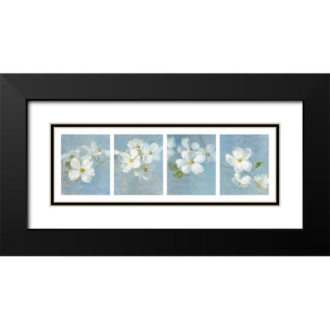 Blossom Panel Black Modern Wood Framed Art Print with Double Matting by Nai, Danhui