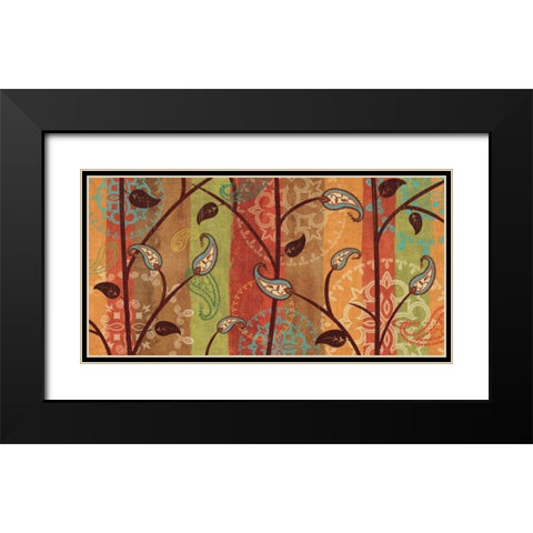 Paisley Garden Black Modern Wood Framed Art Print with Double Matting by Charron, Veronique