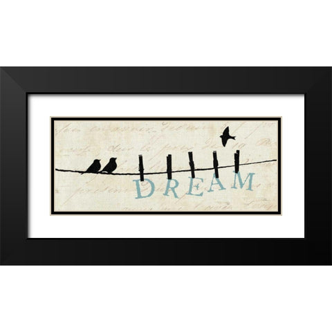 Birds on a Wire - Dream Black Modern Wood Framed Art Print with Double Matting by Pelletier, Alain