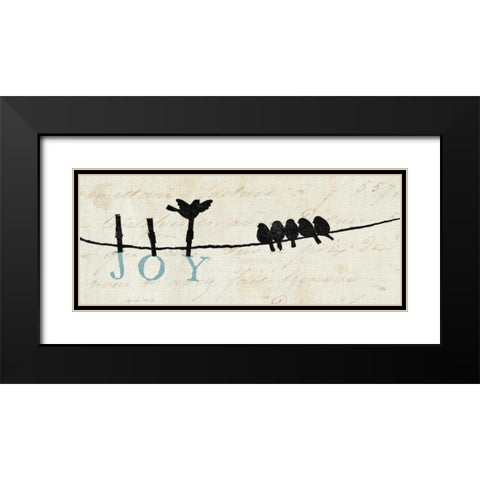 Birds on a Wire - Joy Black Modern Wood Framed Art Print with Double Matting by Pelletier, Alain