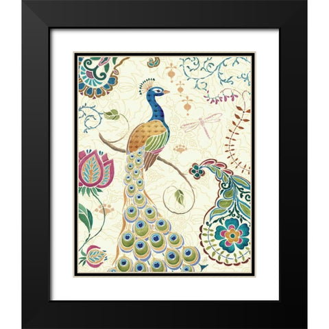 Peacock Fantasy II Black Modern Wood Framed Art Print with Double Matting by Brissonnet, Daphne