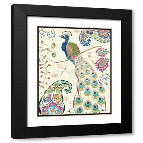 Peacock Fantasy III Black Modern Wood Framed Art Print with Double Matting by Brissonnet, Daphne