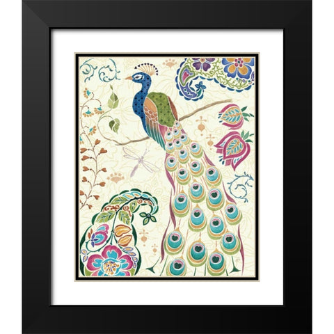 Peacock Fantasy III Black Modern Wood Framed Art Print with Double Matting by Brissonnet, Daphne