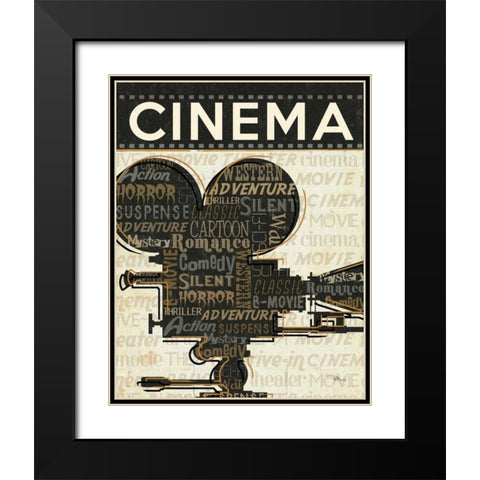 Cinema I Black Modern Wood Framed Art Print with Double Matting by Pela Studio
