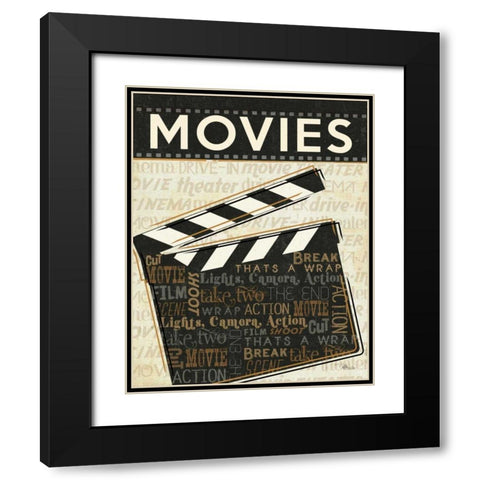 Cinema II Black Modern Wood Framed Art Print with Double Matting by Pela Studio