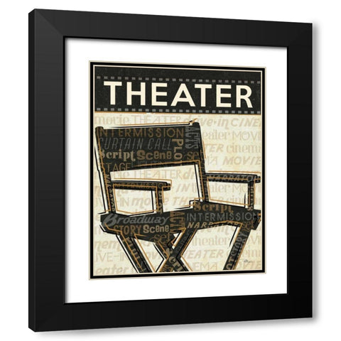 Cinema III Black Modern Wood Framed Art Print with Double Matting by Pela Studio