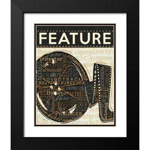 Cinema IV Black Modern Wood Framed Art Print with Double Matting by Pela Studio