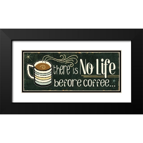 Funny Coffee II Black Modern Wood Framed Art Print with Double Matting by Pela Studio