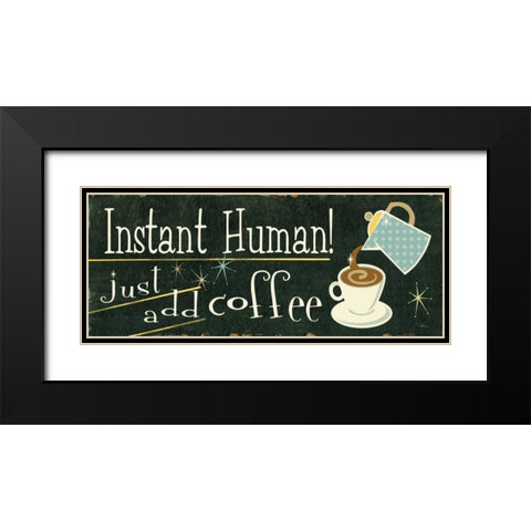 Funny Coffee III Black Modern Wood Framed Art Print with Double Matting by Pela Studio