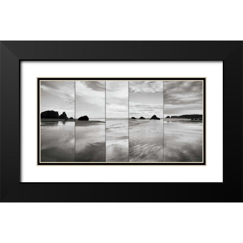 Tides on Bandon Beach Black Modern Wood Framed Art Print with Double Matting by Audit, Lisa