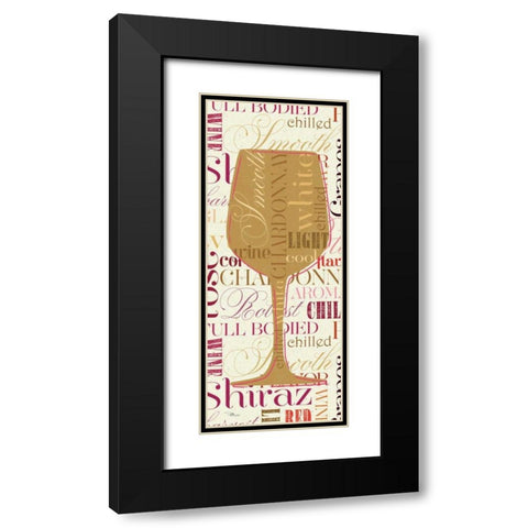 Colorful Wine Sayings - Chardonnay Black Modern Wood Framed Art Print with Double Matting by Pela Studio