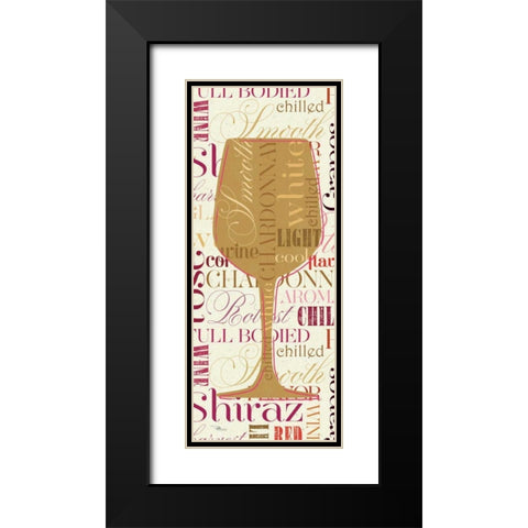 Colorful Wine Sayings - Chardonnay Black Modern Wood Framed Art Print with Double Matting by Pela Studio