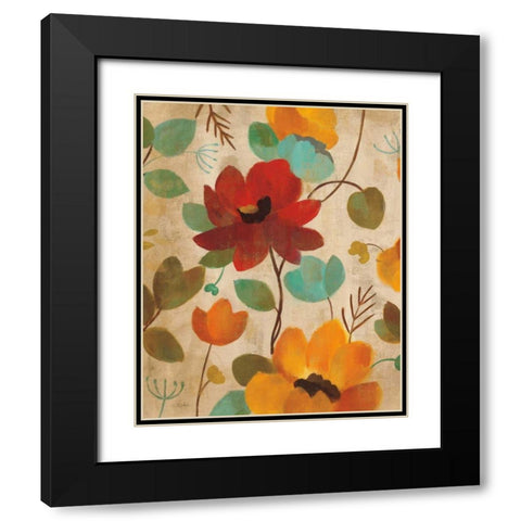 Vibrant Embroidery II Black Modern Wood Framed Art Print with Double Matting by Vassileva, Silvia