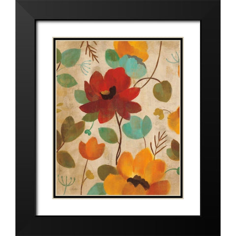 Vibrant Embroidery II Black Modern Wood Framed Art Print with Double Matting by Vassileva, Silvia