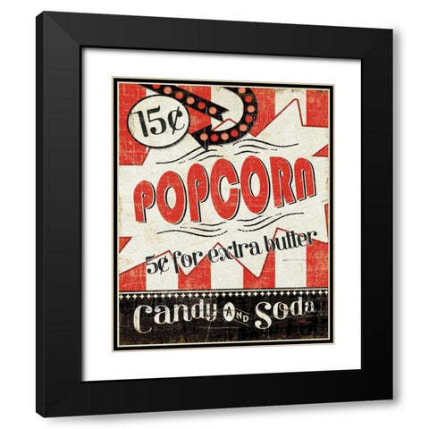 Movie Night II Black Modern Wood Framed Art Print with Double Matting by Pela Studio