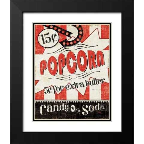 Movie Night II Black Modern Wood Framed Art Print with Double Matting by Pela Studio