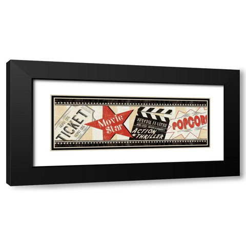 Movie Night Black Modern Wood Framed Art Print with Double Matting by Pela Studio