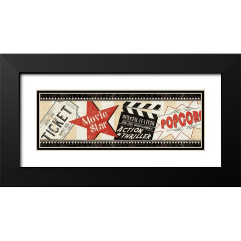 Movie Night Black Modern Wood Framed Art Print with Double Matting by Pela Studio