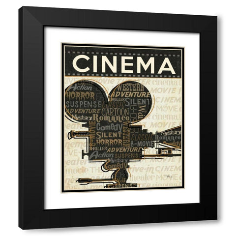 Cinema I Black Modern Wood Framed Art Print with Double Matting by Pela Studio