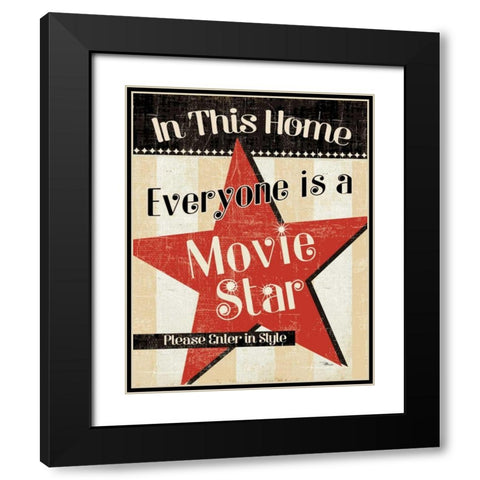 In This Home Everyone is a Star Black Modern Wood Framed Art Print with Double Matting by Pela Studio