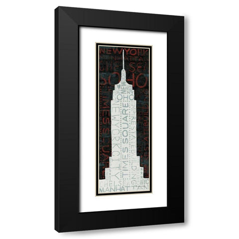 Empire State Building - Red Black Modern Wood Framed Art Print with Double Matting by Mullan, Michael