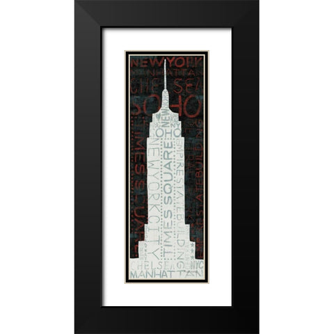 Empire State Building - Red Black Modern Wood Framed Art Print with Double Matting by Mullan, Michael
