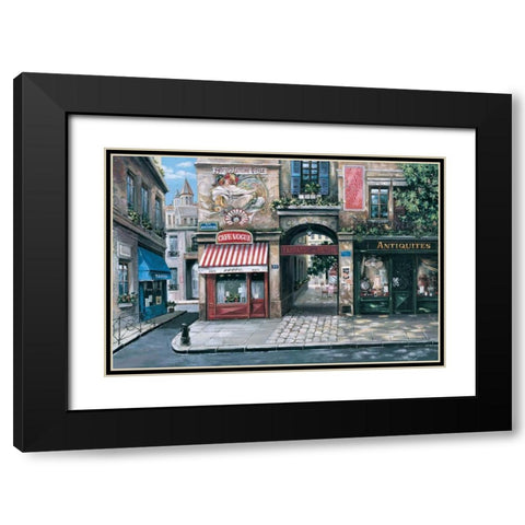 Vogue Cafe Black Modern Wood Framed Art Print with Double Matting by St. John, Mark
