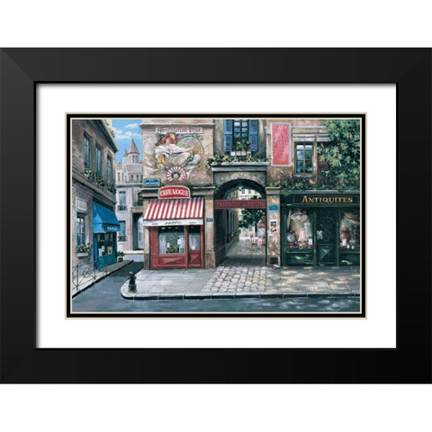 Vogue Cafe Black Modern Wood Framed Art Print with Double Matting by St. John, Mark
