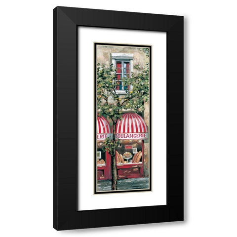 Red Striped Awning Black Modern Wood Framed Art Print with Double Matting by St. John, Mark