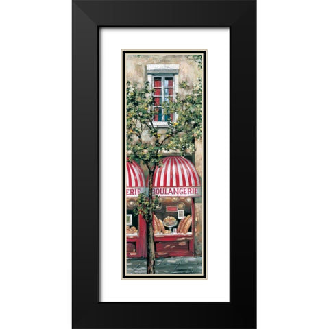 Red Striped Awning Black Modern Wood Framed Art Print with Double Matting by St. John, Mark