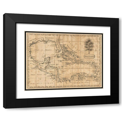 Caribbean 1806 Black Modern Wood Framed Art Print with Double Matting by Arrowsmith, Andrew