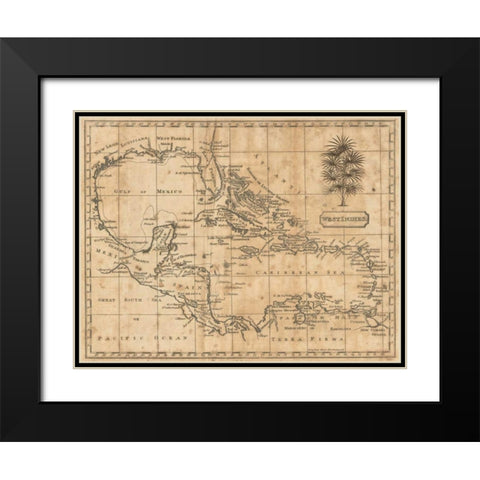 Caribbean 1806 Black Modern Wood Framed Art Print with Double Matting by Arrowsmith, Andrew