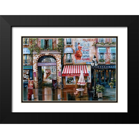 Passage Fontaine Black Modern Wood Framed Art Print with Double Matting by St. John, Mark