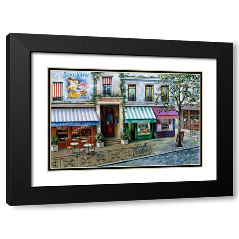 Rue des Maisons Black Modern Wood Framed Art Print with Double Matting by St. John, Mark