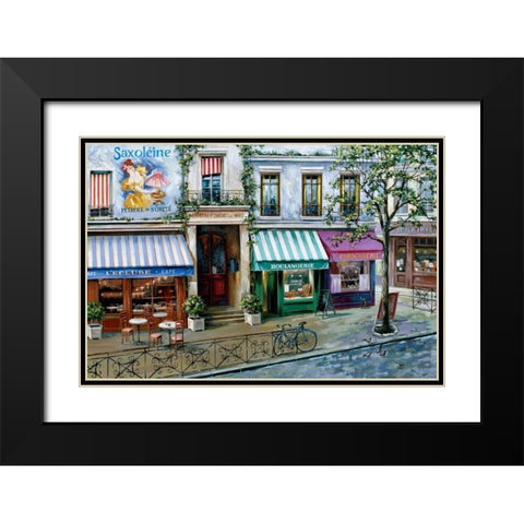Rue des Maisons Black Modern Wood Framed Art Print with Double Matting by St. John, Mark