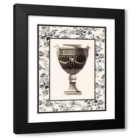 Roman Urn with Toile I Black Modern Wood Framed Art Print with Double Matting by Chilton, Sarah Elizabeth
