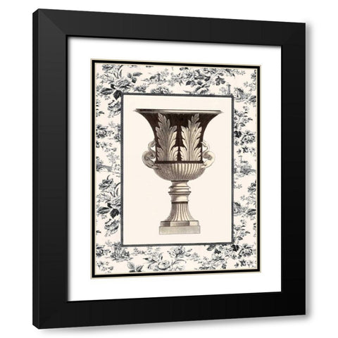Roman Urn with Toile II Black Modern Wood Framed Art Print with Double Matting by Chilton, Sarah Elizabeth