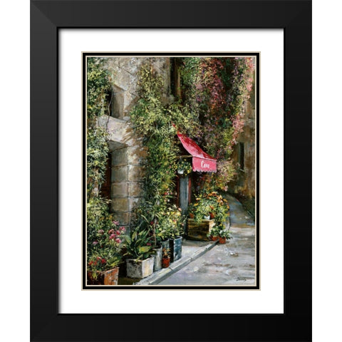 St. Moritz Cafe Black Modern Wood Framed Art Print with Double Matting by Duvall, Roger