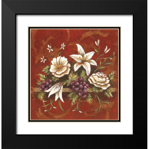 Jaipur Blossoms I Black Modern Wood Framed Art Print with Double Matting by DeMarco, Fiona
