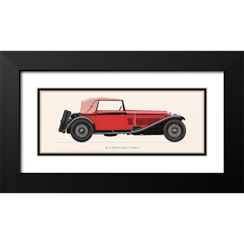 Alfa Romeo 1930 Black Modern Wood Framed Art Print with Double Matting by Fantini, Antonio