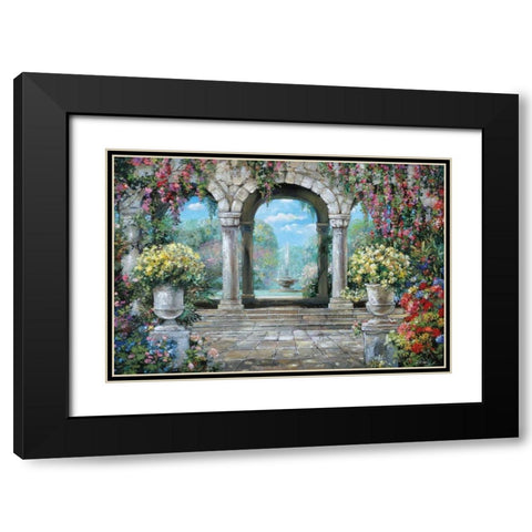 Belle Fontaine Black Modern Wood Framed Art Print with Double Matting by Duvall, Roger