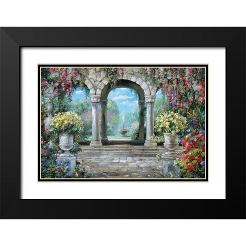 Belle Fontaine Black Modern Wood Framed Art Print with Double Matting by Duvall, Roger