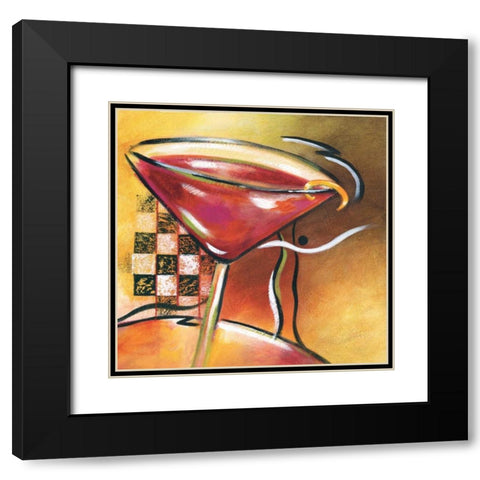 Shaken Not Stirred I Black Modern Wood Framed Art Print with Double Matting by Brey, Michael