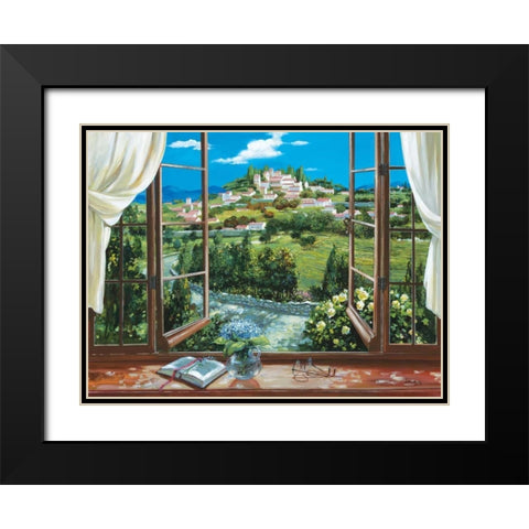 Montecatini View Black Modern Wood Framed Art Print with Double Matting by Lorenzo, Dante