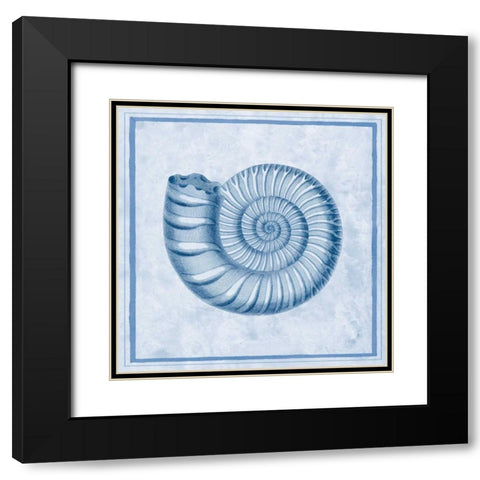Blue Nautilus B Black Modern Wood Framed Art Print with Double Matting by Chilton, Sarah E