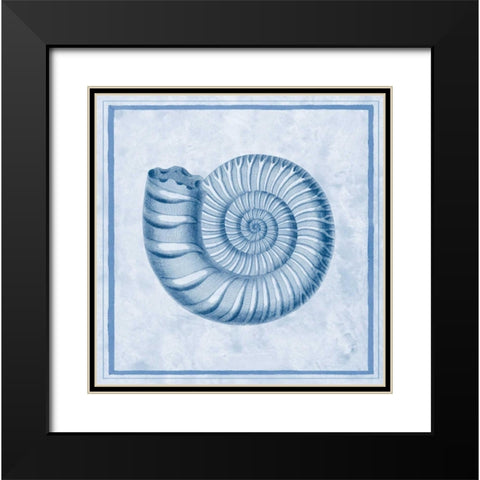 Blue Nautilus B Black Modern Wood Framed Art Print with Double Matting by Chilton, Sarah E