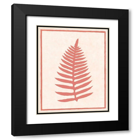 Silhouette in Coral I Black Modern Wood Framed Art Print with Double Matting by Davies, Susan
