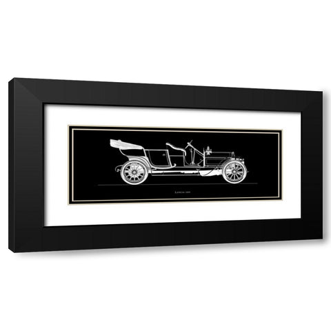 Lancia 1909 Black Modern Wood Framed Art Print with Double Matting by Fantini, Antonio